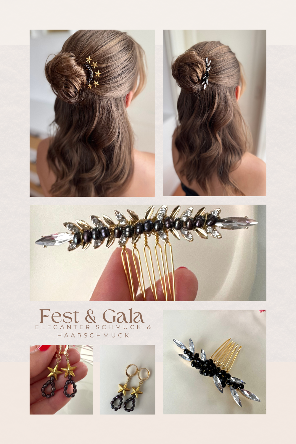 Festlicher Haarschmuck – Eleganter Kopfschmuck für festliche Anlässe | Accessoires für die Haare | Haarschmuck Silvester & Ball