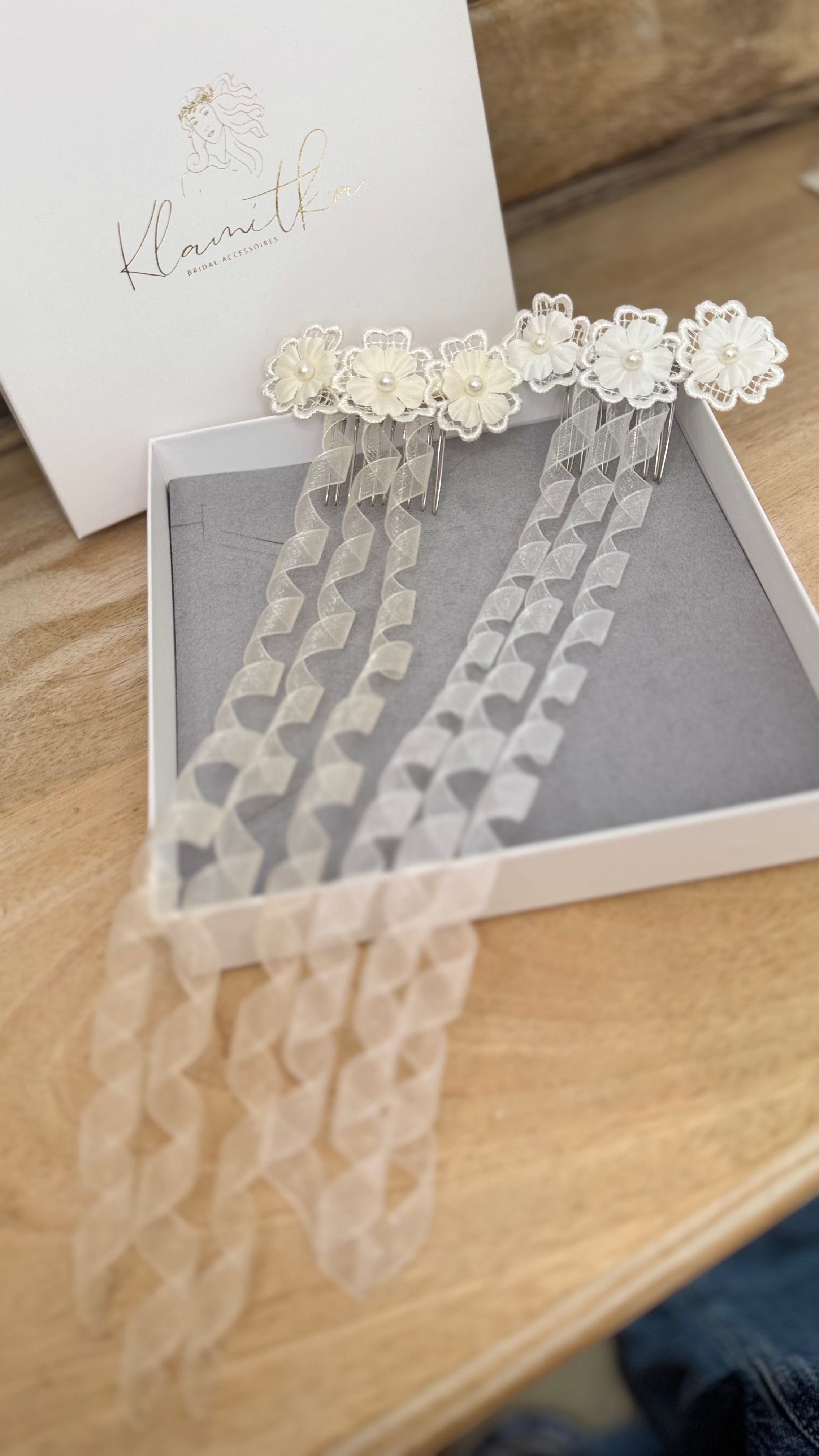 Haarschmuck Kommunion Mädchen – Weiß/Ivory | Handgefertigter Kopfschmuck Erstkommunion