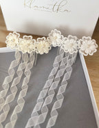 Haarschmuck Kommunion Mädchen – Weiß/Ivory | Handgefertigter Kopfschmuck Erstkommunion