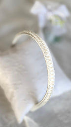 Ivory Haarreif Kommunion – Creme/Elfenbein mit zarter Spitze & Perlen