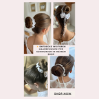 Haarkranz Kommunion – Haarschmuck Kommunion Dutt mit zarten Blumen und ovalen Perlen