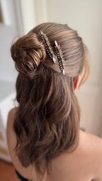 Festlicher Haarkamm Schwarz Silber – Eleganter Haarschmuck für Silvester, Abiball, Hochzeit & Ballfrisuren mit Glitzer