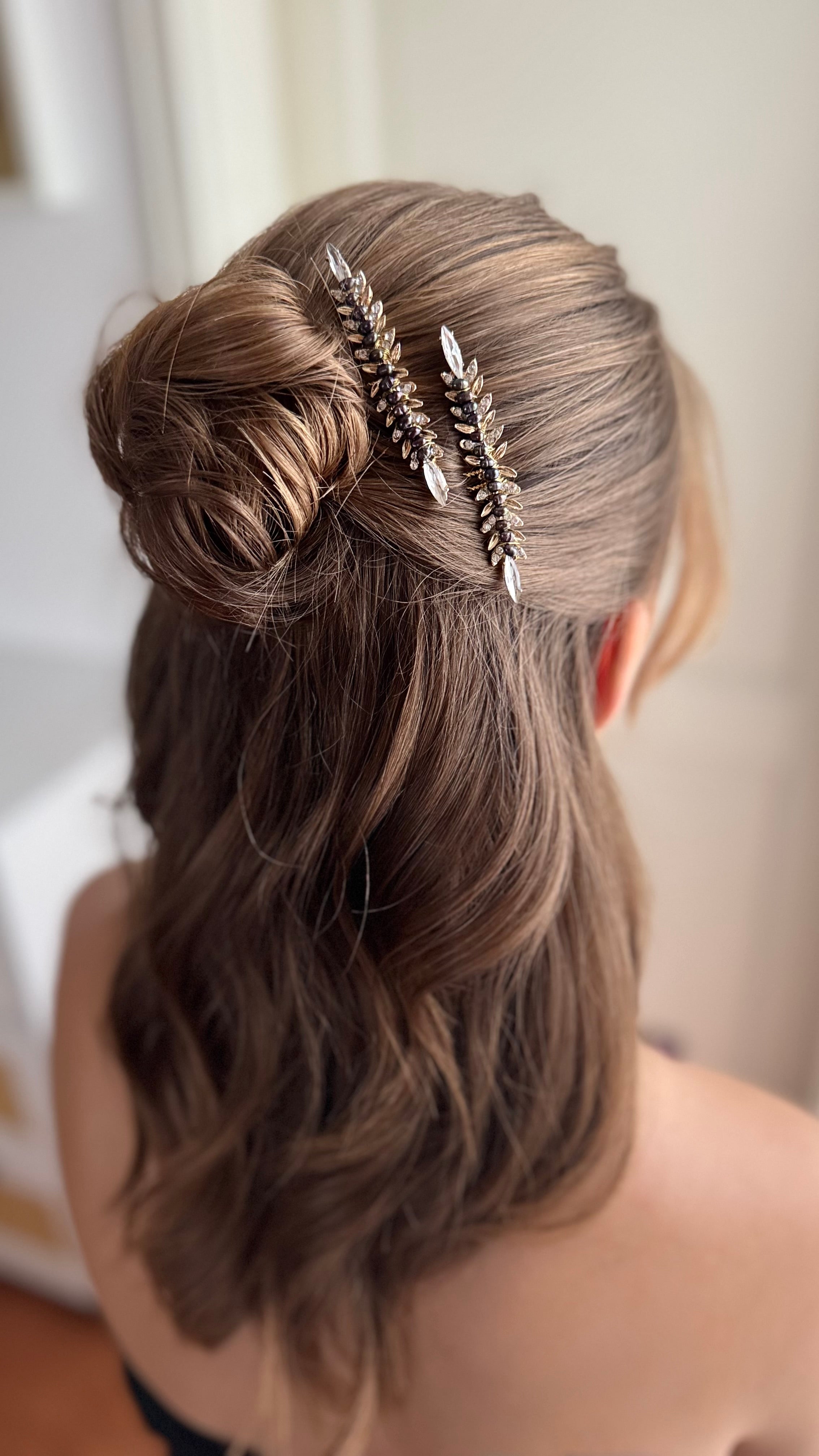 Festlicher Haarkamm Schwarz Silber – Eleganter Haarschmuck für Silvester, Abiball, Hochzeit & Ballfrisuren mit Glitzer