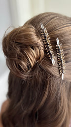 Festlicher Haarkamm Schwarz Silber – Eleganter Haarschmuck für Silvester, Abiball, Hochzeit & Ballfrisuren mit Glitzer