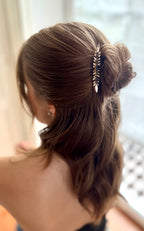 Festlicher Haarkamm Schwarz Silber – Eleganter Haarschmuck für Silvester, Abiball, Hochzeit & Ballfrisuren mit Glitzer