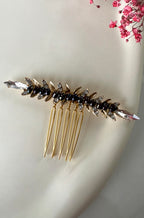 Festlicher Haarkamm Schwarz Silber – Eleganter Haarschmuck für Silvester, Abiball, Hochzeit & Ballfrisuren mit Glitzer