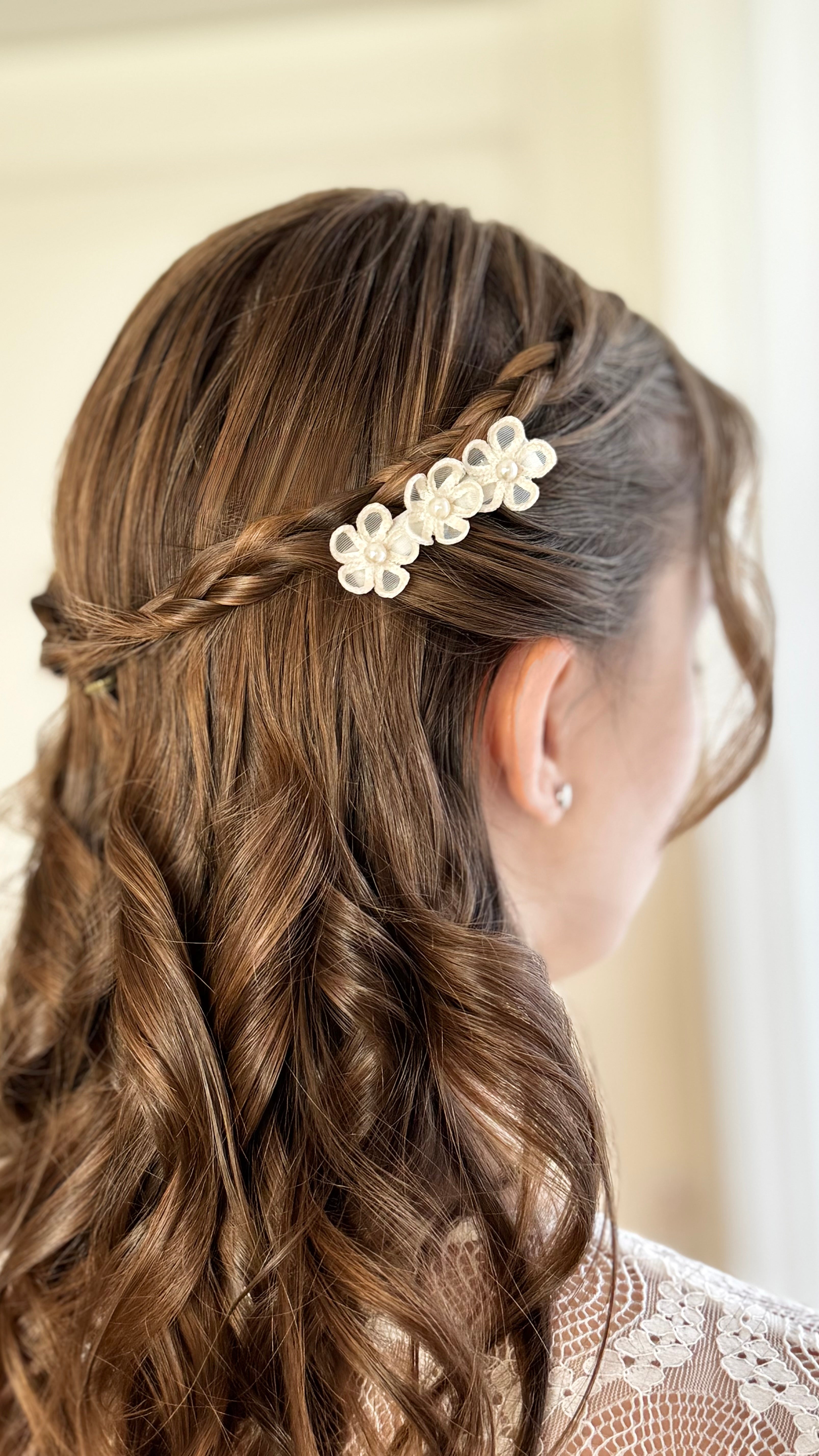kommunion haarschmuck blumen perle im haar