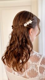 handgefertigter kommunion haarschmuck mädchen weiß