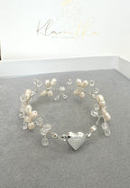 Perlen Armband – Edles Brautarmband mit Süßwasser- & Glasschliffperlen