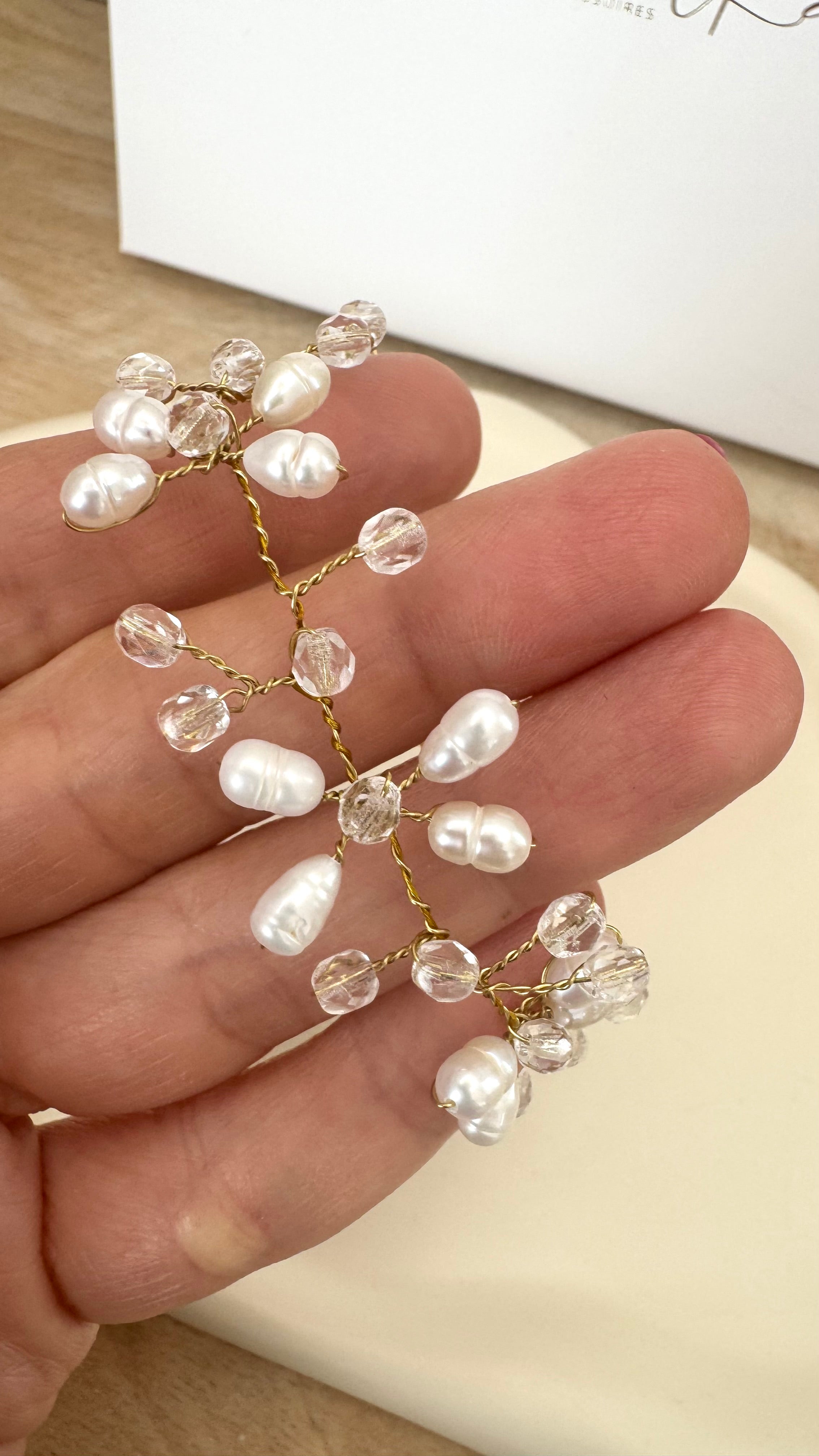 Perlen Armband – Edles Brautarmband mit Süßwasser- & Glasschliffperlen