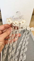 Kommunion Haarschmuck Mädchen, Haarkamm mit Blumen für Flechtfrisuren.