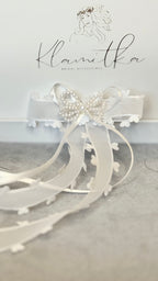 Kopfschmuck Kommunion – Haarschmuck Kommunion Schlicht mit Schleife, Perlen & langen Bändern | handgefertigt