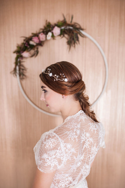 Perlen Stirnband – Vintage Haarband in Gold & Ivory für Bräute