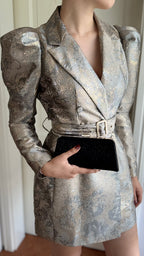 Schwarze Clutch – Elegante Abendtasche mit goldener Kette für Damen