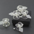 Haarnadeln/Curlies weiß/silber oder ivory/gold