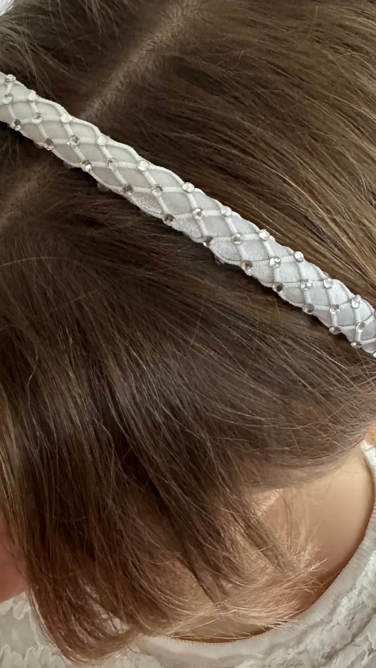 Strass Haarreif Kommunion – Netzstoff & geschliffene Glitzersteine