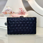 Elegante schwarze Clutch Tasche aus Pailletten Stoff Abendtasche für Damen Gala