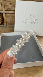 Perlen Haarklammer Kommunion – Zarte Haarklammern mit Perlenblüten