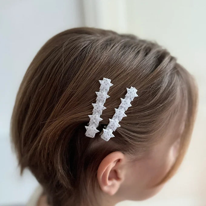 Haarklammern Mädchen, Haarspangen Mädchen mit glänzenden Sternen.