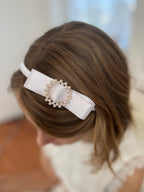 Schleifen Haarreif Kommunion – Weißer Haarreif mit Satinschleife