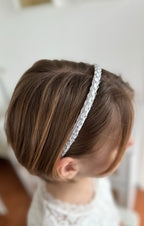 Strass Haarreif Kommunion – Netzstoff & geschliffene Glitzersteine