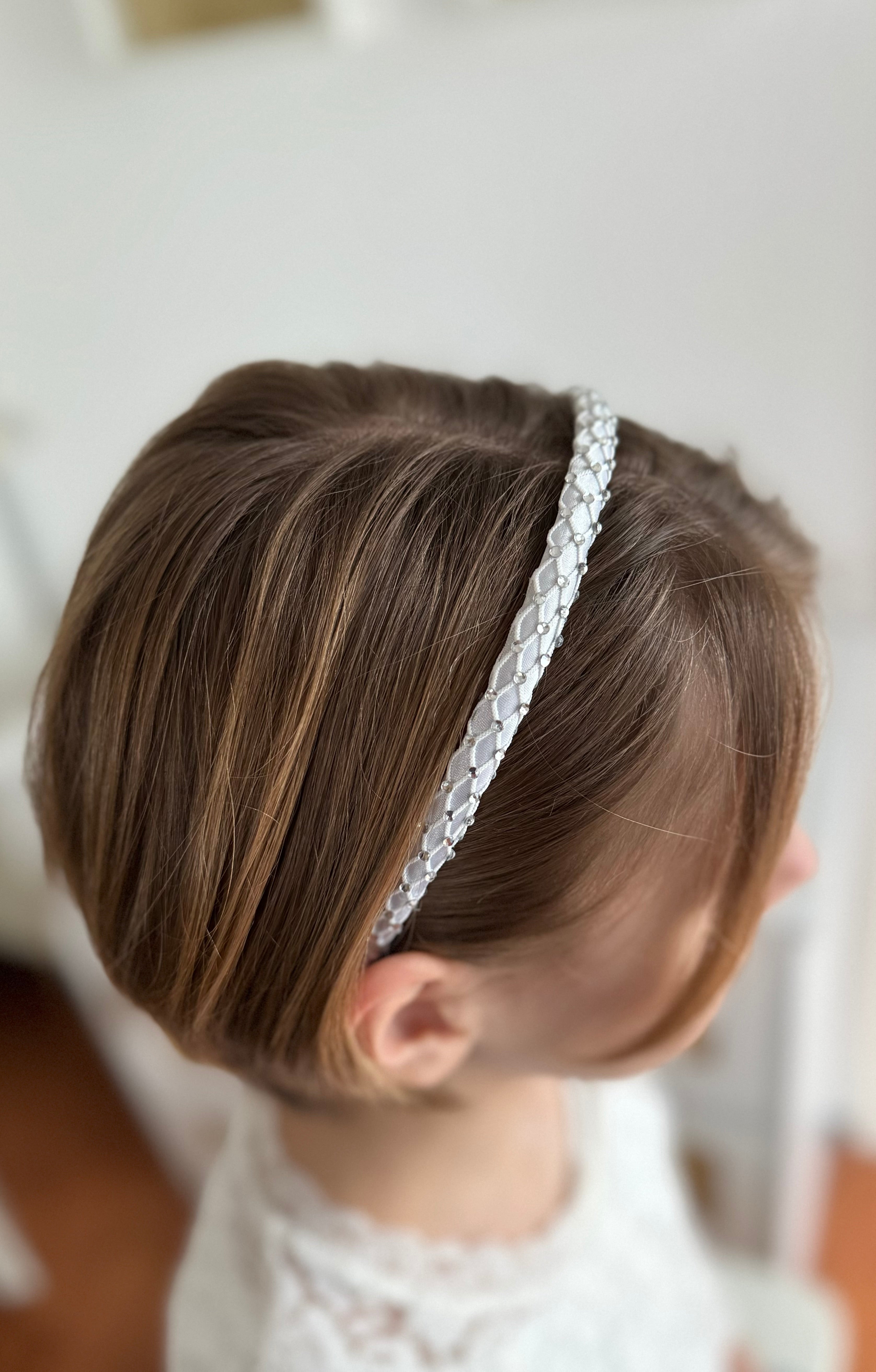 Strass Haarreif Kommunion – Netzstoff & geschliffene Glitzersteine