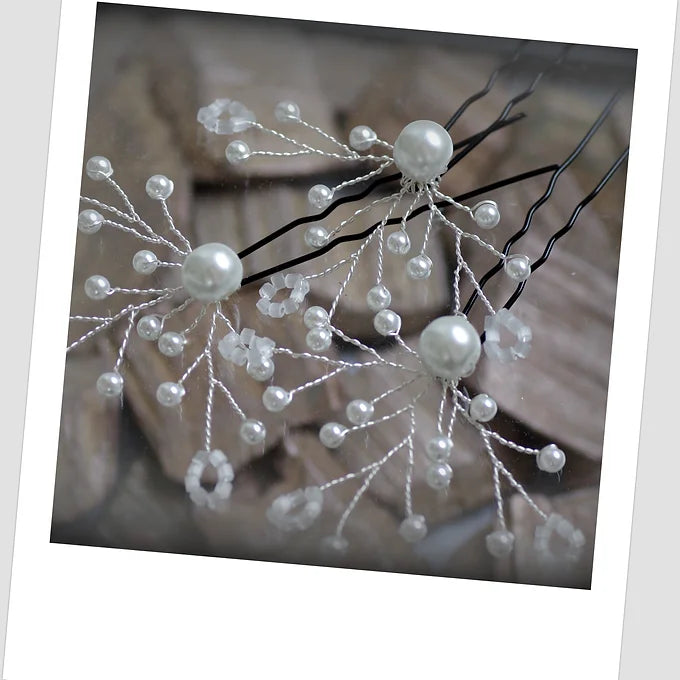 Haarschmuck,Haarnadeln in ivory/beige oder weiß