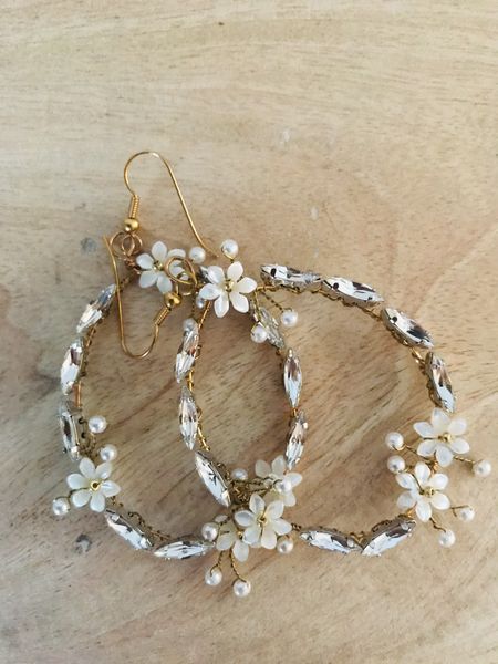 Kristall Ohrringe – Statement Brautohrringe mit Swarovski & Perlmutt