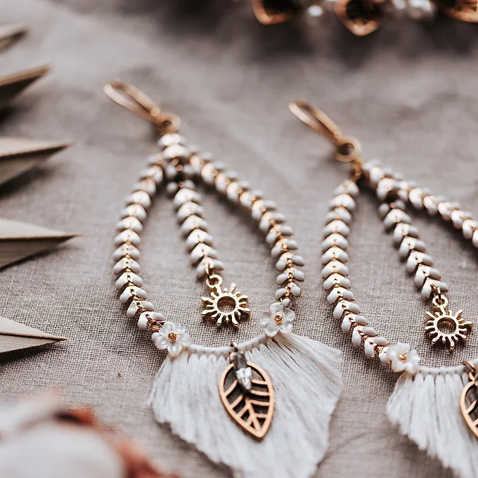 Statement Ohrringe für Braut im Boho-Style