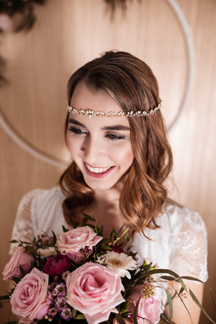 Vintage Stirnband – Braut Haarband mit Swarovski & Perlen