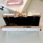 Braut Clutch Spitze Off-White – Hochzeitstasche mit Kette – elegante Brauttasche