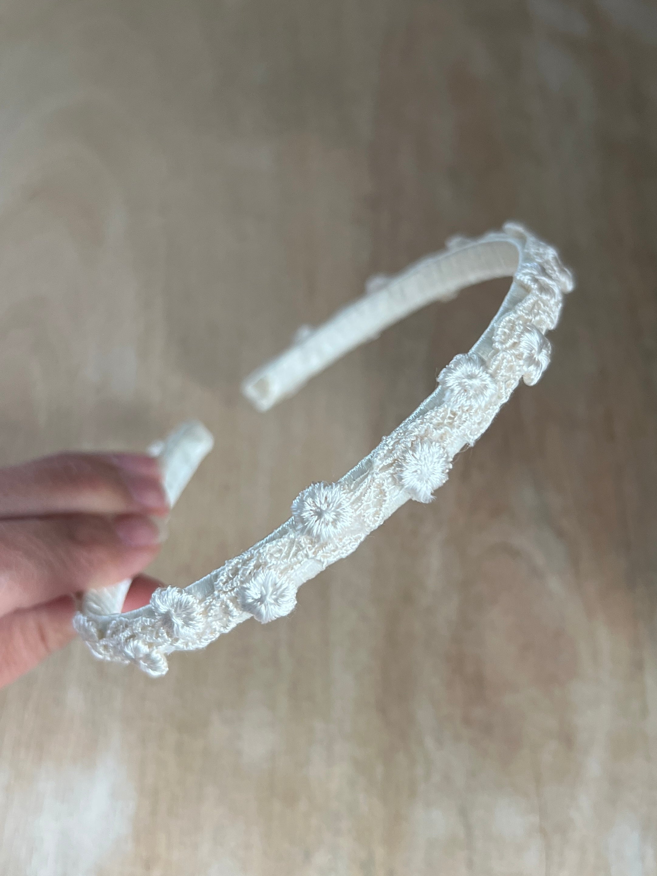 Ivory Haarreif Kommunion – Spitze mit/ohne funkelnde Strasssteine