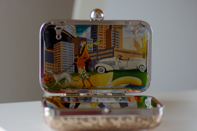 Schwarz Pailletten Clutch – Elegante Abendtasche in Gold & Schwarz