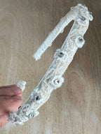 Ivory Haarreif Kommunion – Spitze mit/ohne funkelnde Strasssteine