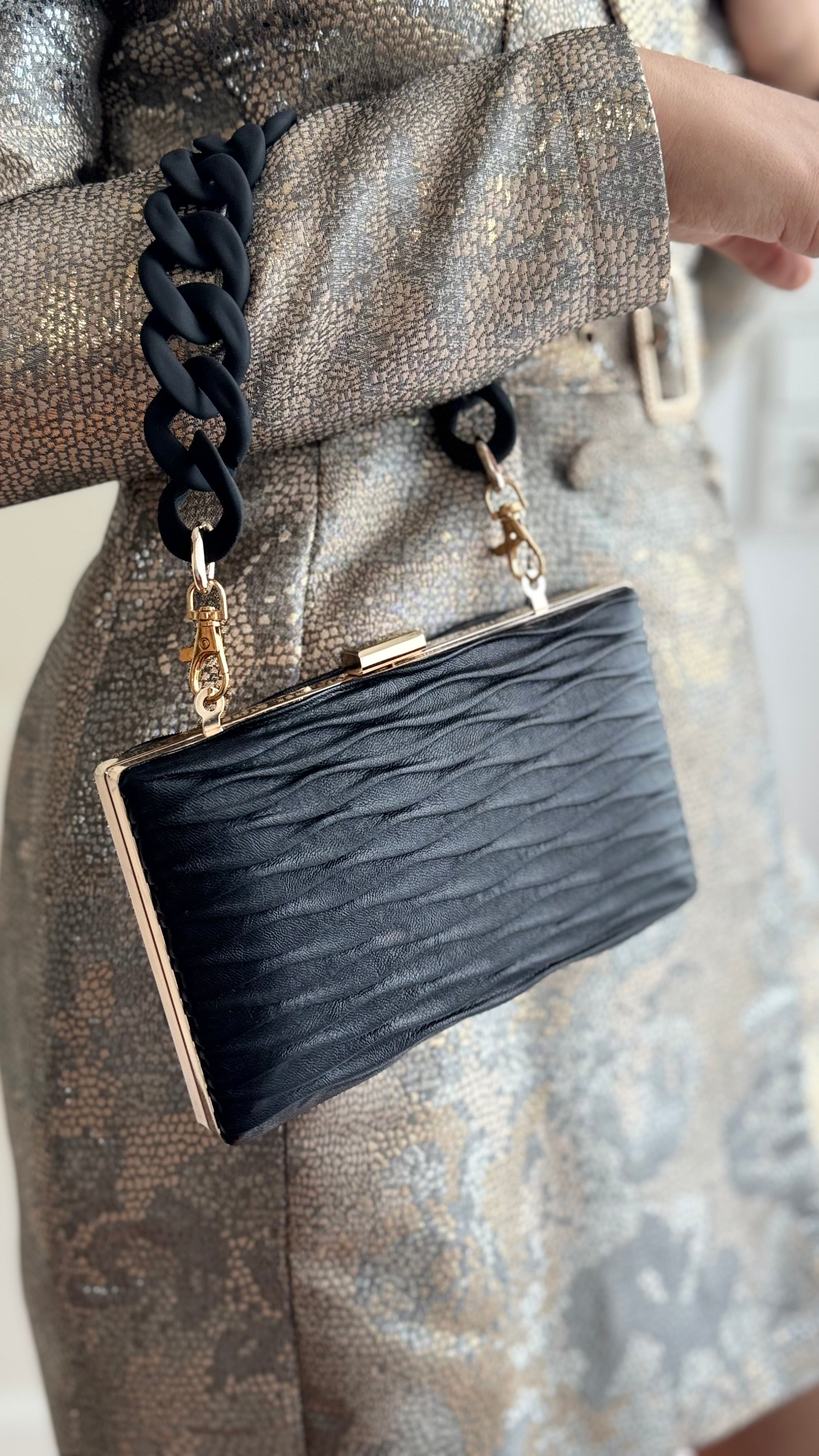 Gala Clutch – Schwarze Kunstleder Abendtasche für elegante Anlässe