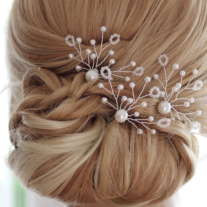 Haarschmuck,Haarnadeln in ivory/beige oder weiß