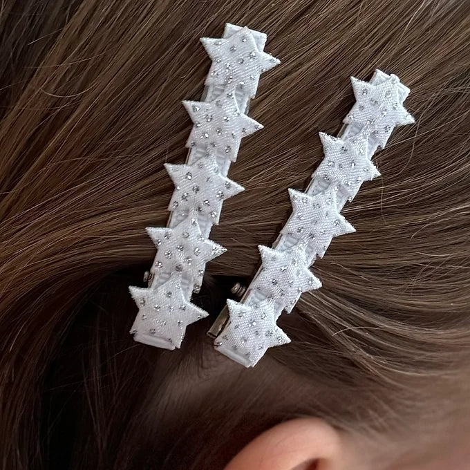Haarklammern Mädchen, Haarspangen Mädchen mit glänzenden Sternen.