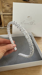 Strass Haarreif Kommunion – Netzstoff & geschliffene Glitzersteine