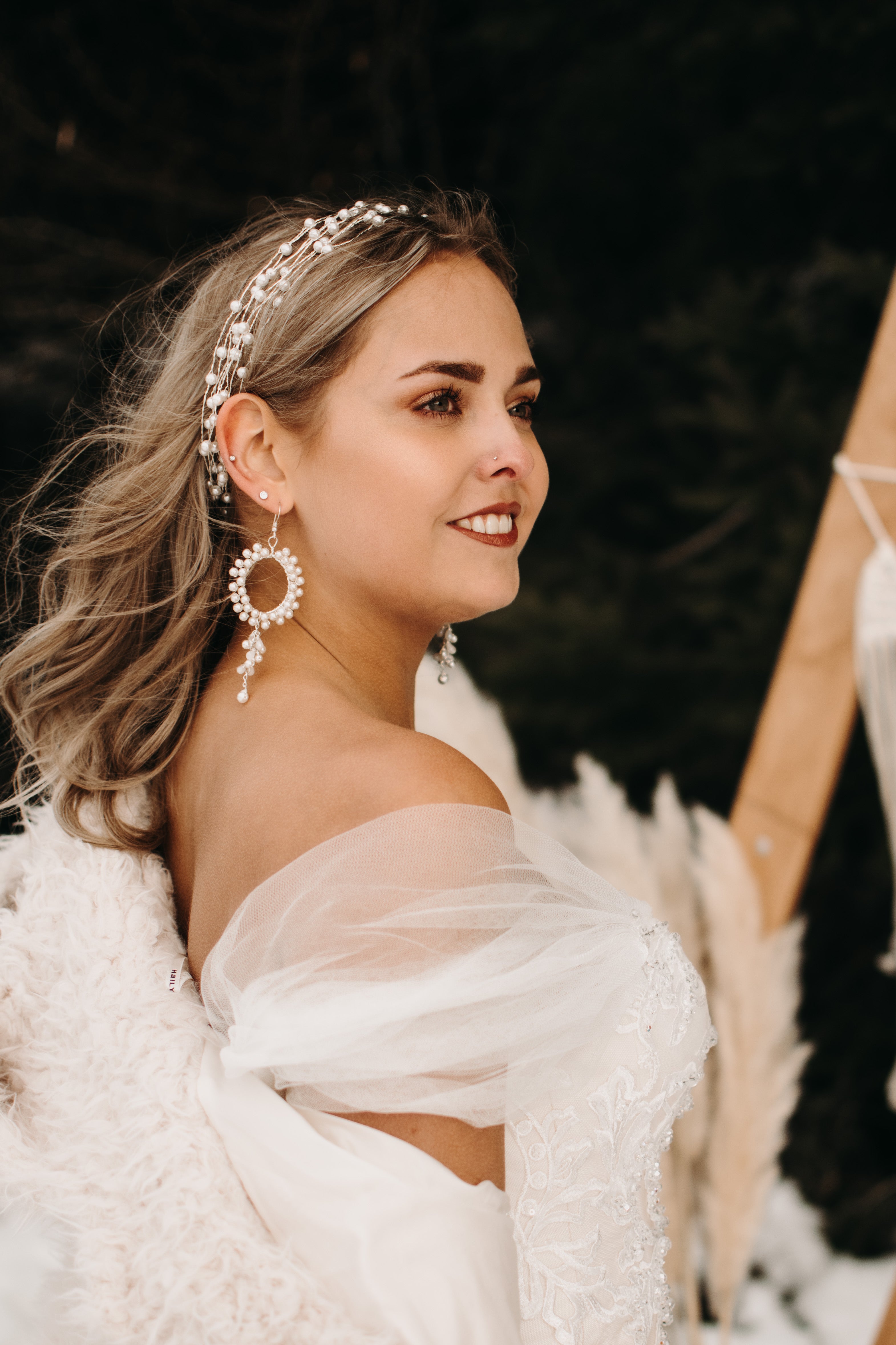 Perlen Ohrringe Braut – Statement Ivory/Weiß im Chic-Bridal-Style