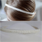 Ivory Haarreif Kommunion – Creme/Elfenbein mit zarter Spitze & Perlen