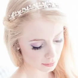 Haarschmuck Diadem mit Süßwasserperlen in silber oder gold