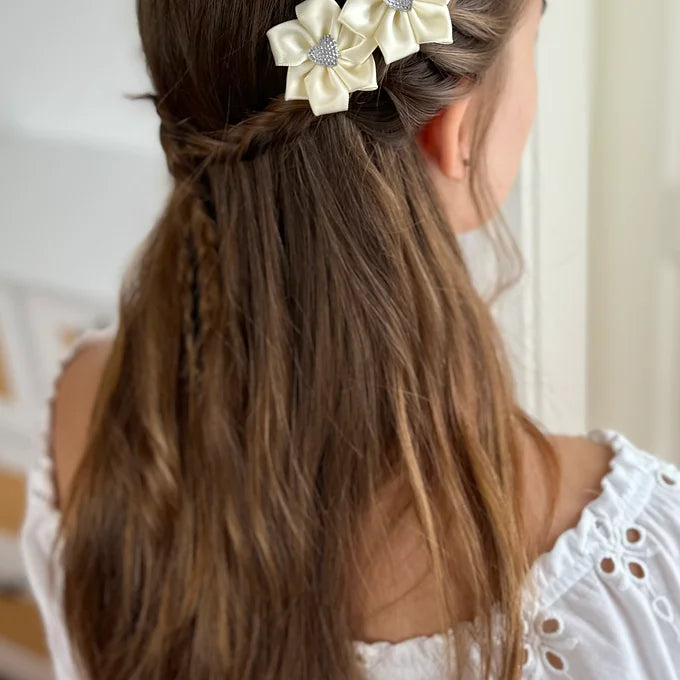 Kommunion Haarschmuck, Haarklammer mit Blumen in weiß oder ivory/creme,Haarklammer Kommunion