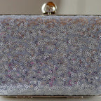 Clutch Pailetten in Silber