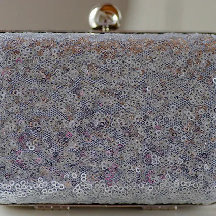 Clutch Pailetten in Silber