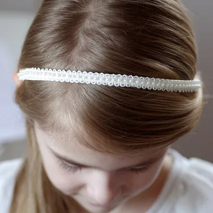 Haarschmuck Kommunion, Haarreif  Kommunion in ivory/creme/elfenbein mit Perlen