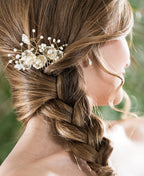 Weißer Haarkamm – Braut Haarkamm in Silber/Weiß oder Gold/Ivory