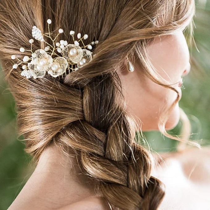 Braut Haarschmuck, Haarkamm, silber, Strass