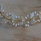 Brautschmuck-Haarranke-gold oder silber-mit Blumen