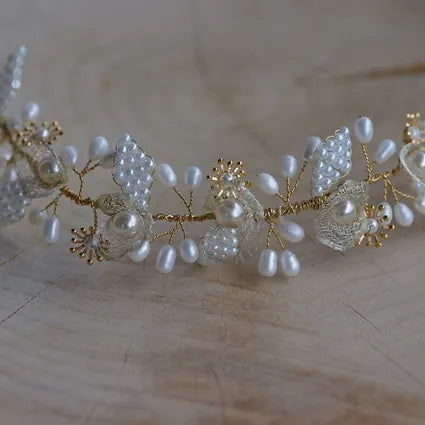 Brautschmuck-Haarranke-gold oder silber-mit Blumen