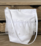 Tüll Tasche Kommunion – Elegante Satin-Tasche mit Perlen